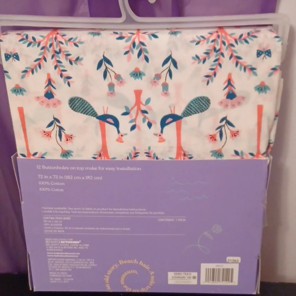 New Wild Sage Esme Peacock Shower Curtain 72 in x 72 in